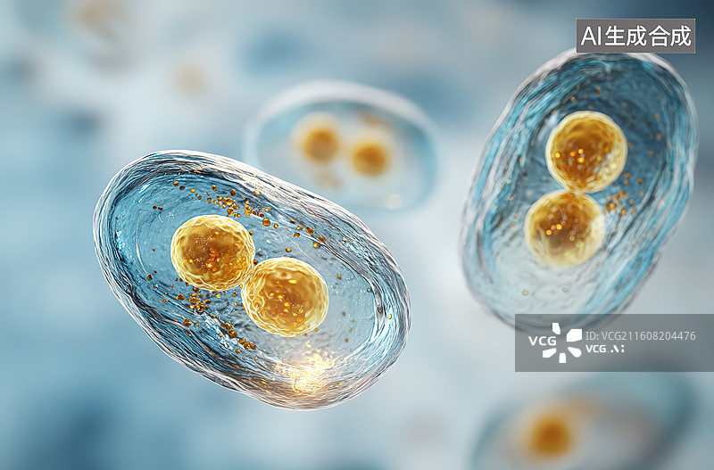 【AI数字艺术】显微镜下的细胞结构图片素材