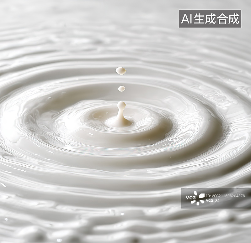 【AI数字艺术】牛奶滴落形成涟漪图片素材