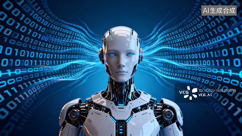 【AI数字艺术】AI机器人人工智能科技背景海报图片素材