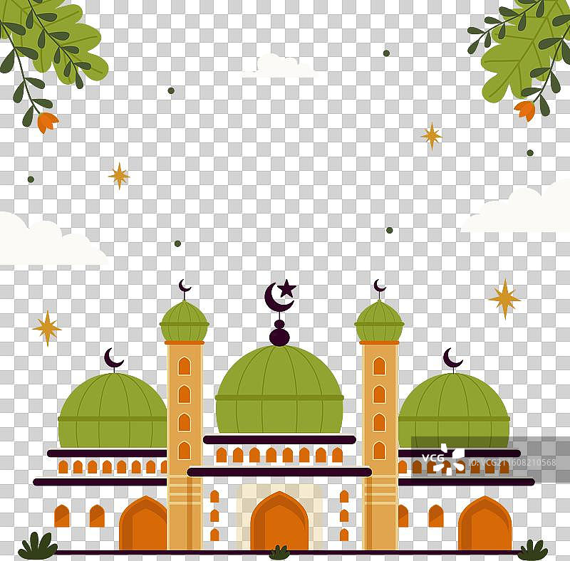 伊斯兰新年庆祝活动的扁平化设计图片素材