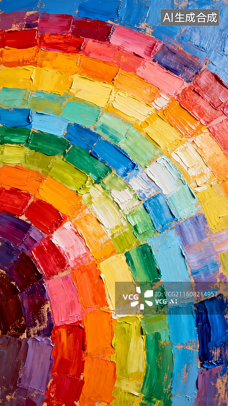 【AI数字艺术】色彩斑斓的抽象彩虹画作图片素材