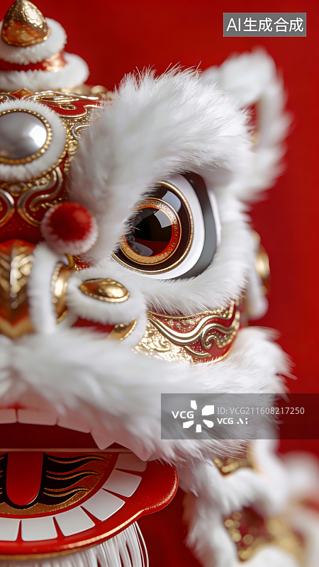 【AI数字艺术】传统中式舞狮道具特写图片素材