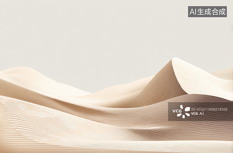 【AI数字艺术】沙丘起伏的沙漠景观图片素材