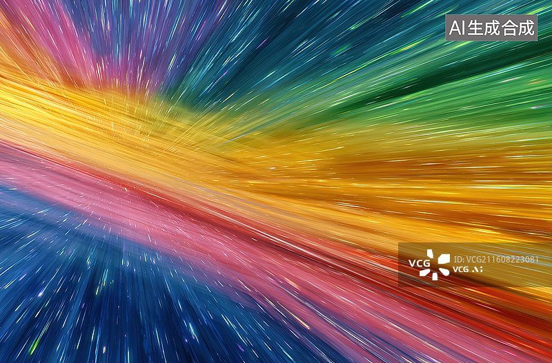 【AI数字艺术】彩色光带流动的抽象画面图片素材