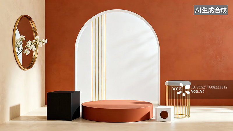 【AI数字艺术】现代简约室内陈设场景图片素材