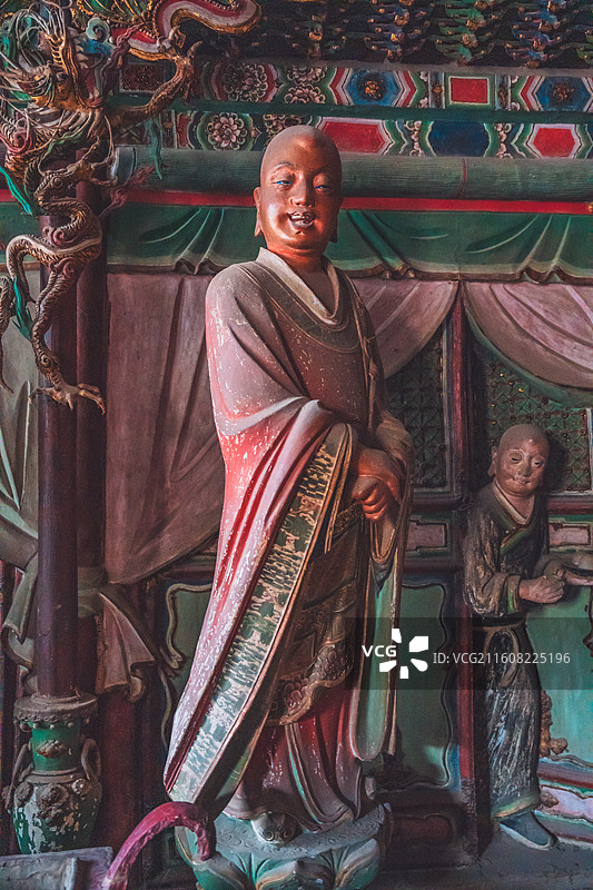 山西隰县小西天彩塑细节图片素材