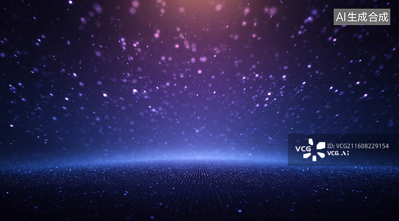 【AI数字艺术】星空下的紫色光晕场景图片素材