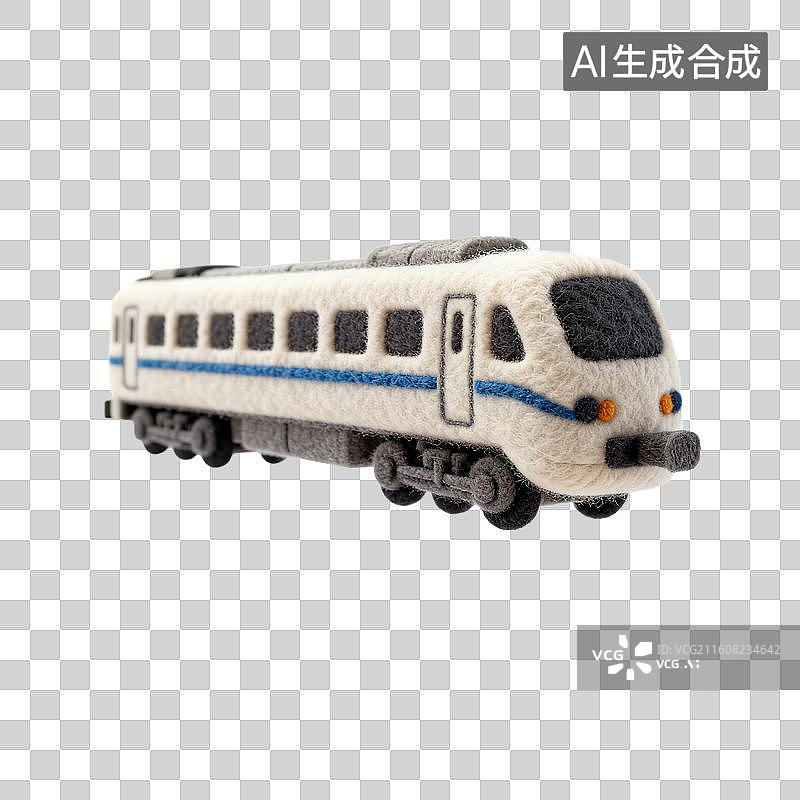 【AI数字艺术】手工毛毡制作的火车模型图片素材