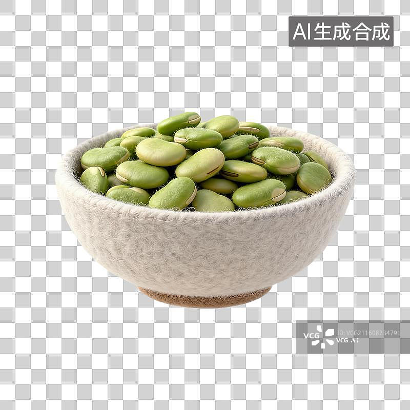 【AI数字艺术】一碗新鲜的绿色蚕豆图片素材