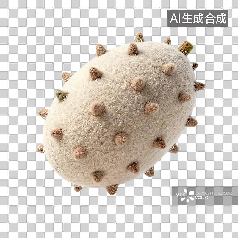 【AI数字艺术】毛绒质感带刺果实图片素材