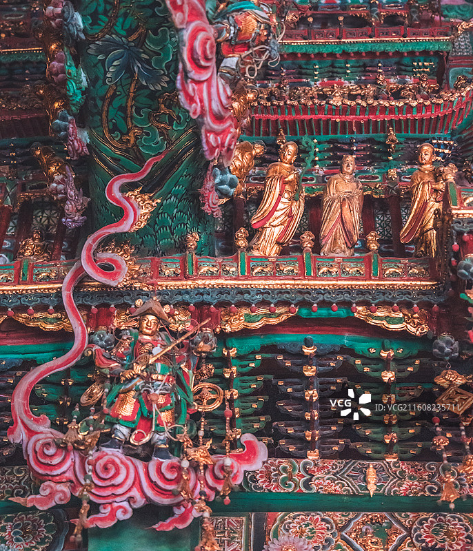 山西隰县小西天彩塑细节图片素材