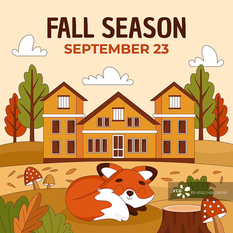 手绘秋季Instagram帖子合集图片素材