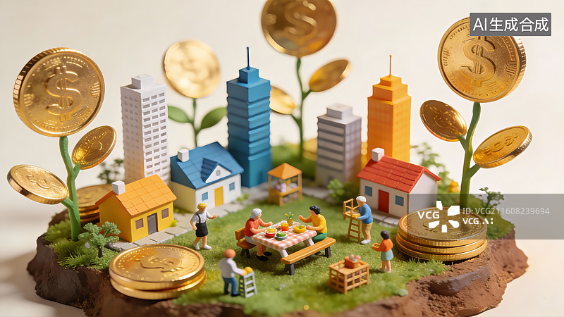 【AI数字艺术】GDP投资理财，国内生产总值，民生，经济，发展图片素材