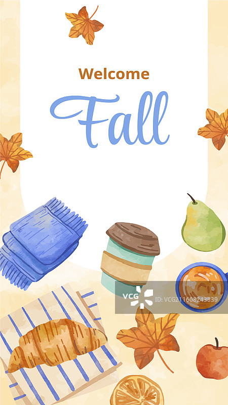 秋季水彩风 Instagram 快拍合集图片素材