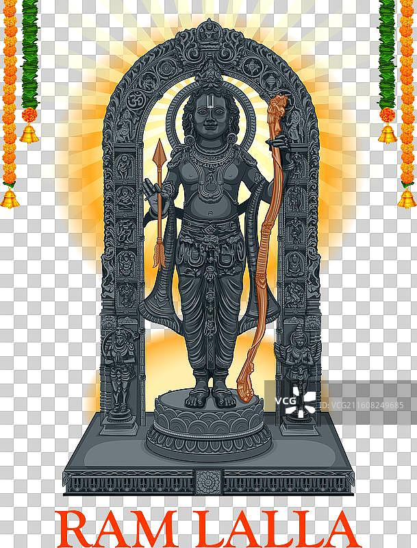 印度教神祇罗摩，来自Janmbhoomi Teerth Kshetra图片素材