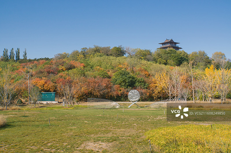 秋季的石家庄卧虎山公园图片素材