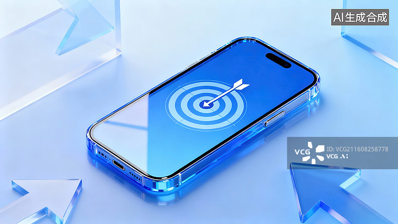 【AI数字艺术】智能手机显示靶心图案图片素材