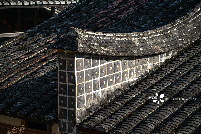 福州永泰嵩口古镇的挂瓦墙图片素材