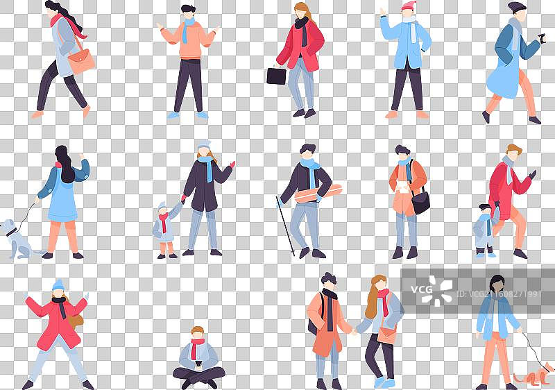 一群冬季人物图片素材