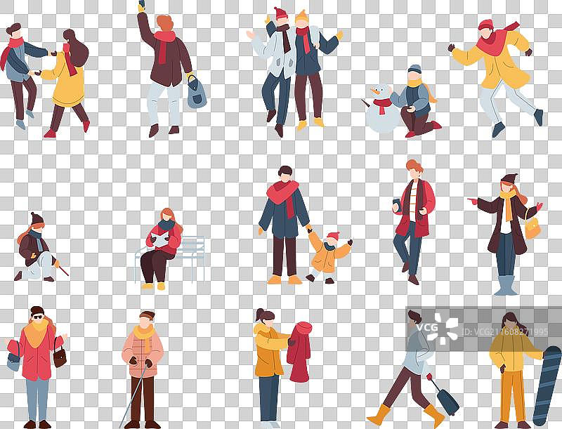 冬季人物集合图片素材