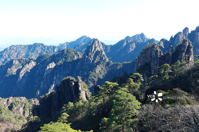 安徽省黄山市黄山风景区：北海景区狮子峰清凉台图片素材