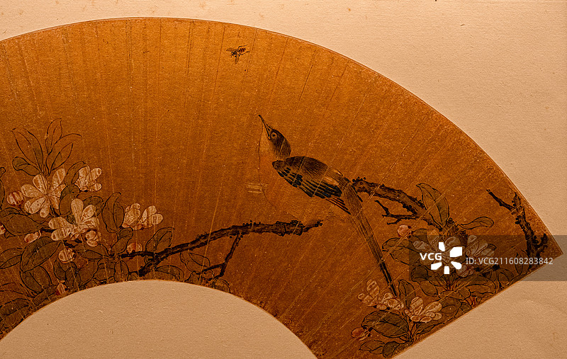 清代 樊圻 花鸟图扇页 上海博物馆图片素材