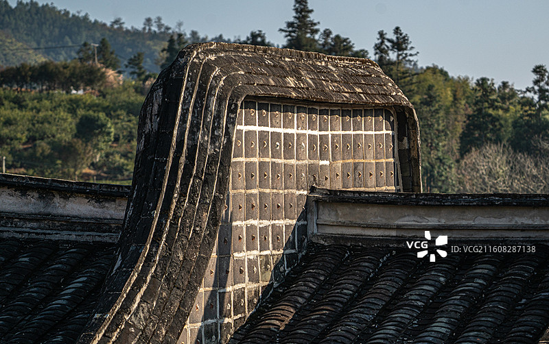 福州永泰嵩口古镇的挂瓦墙图片素材