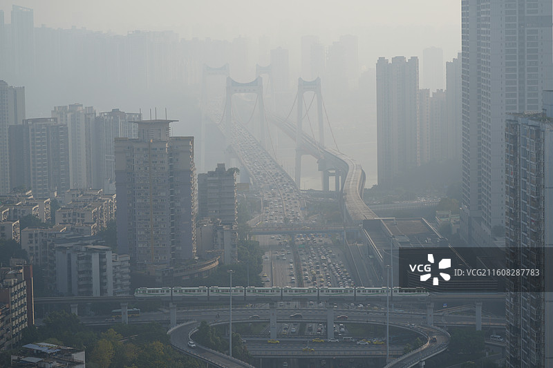 鹅公岩晨雾图片素材