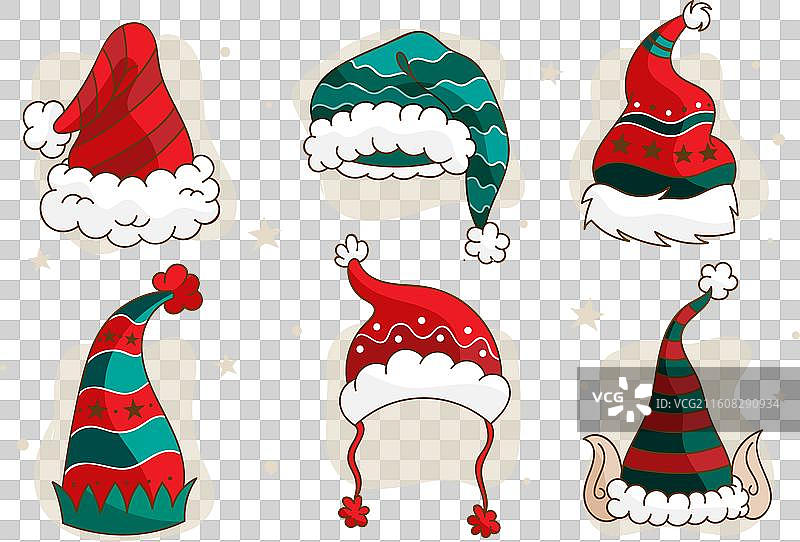 手绘圣诞帽合集图片素材