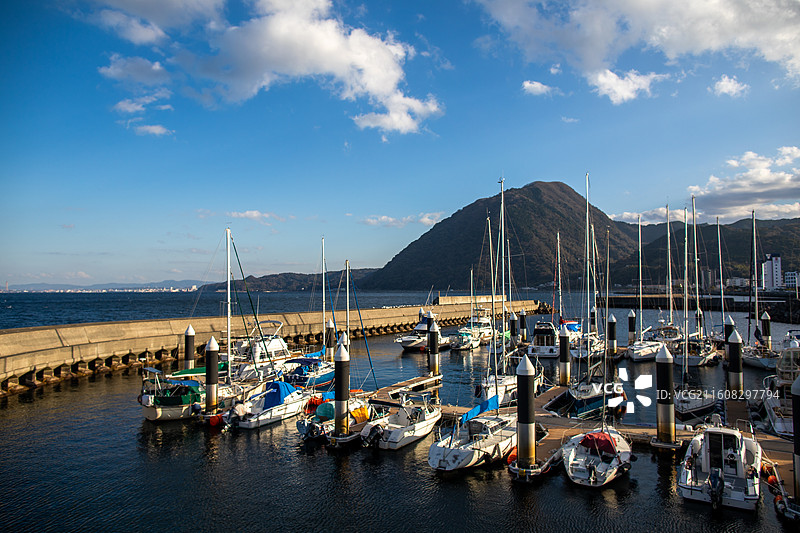 日本大分县别府的城市景观图片素材