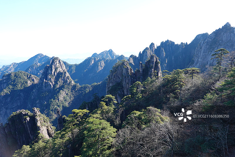安徽省黄山市黄山风景区：北海景区狮子峰清凉台图片素材