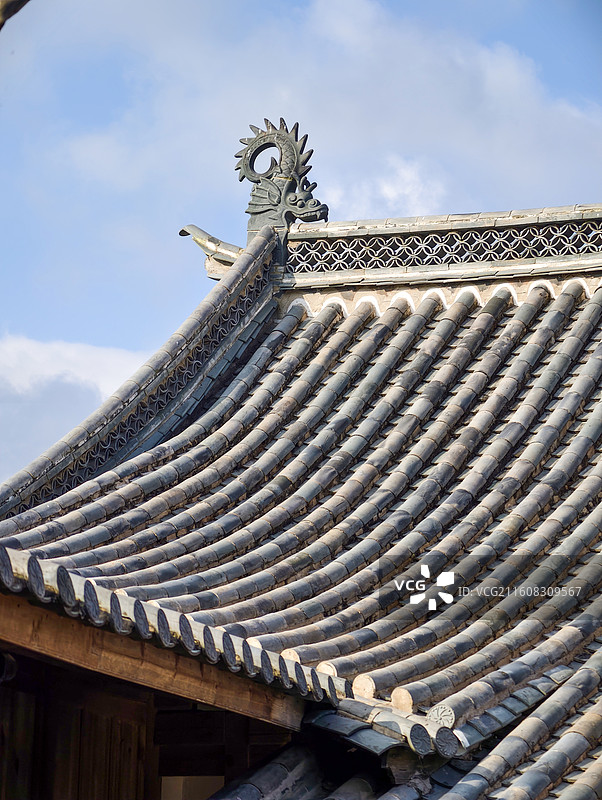 中国传统村落八字岭村及省级文物保护八字岭大庙。拍摄于峨山彝族自治县甸中镇八字岭村，是明、清建筑遗存。图片素材