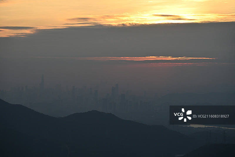 深圳梅沙尖日落黄昏时刻图片素材