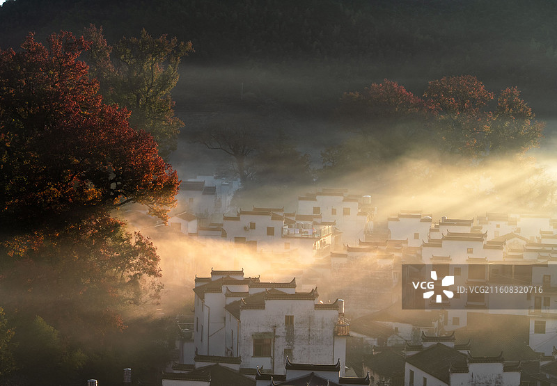 小石城晨雾图片素材