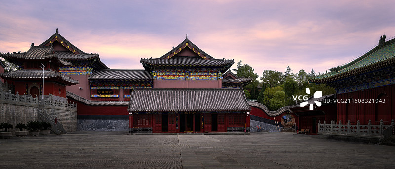 武当山净乐宫日落风光图片素材