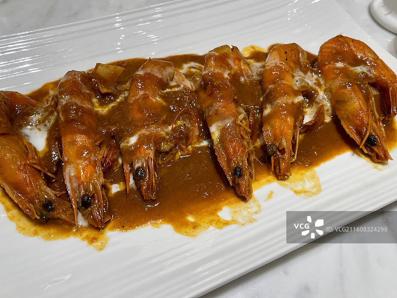 咖喱奶油虾图片素材