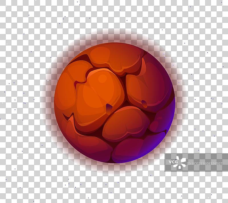 卡通奇幻星系红色裂纹的太空星球图片素材