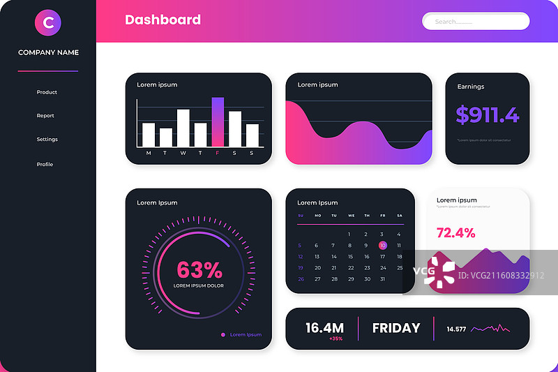 专业仪表板用户面板图片素材