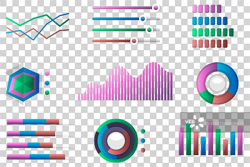 仪表板信息图元素集图片素材