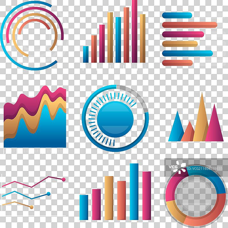 信息图表仪表盘元素集图片素材