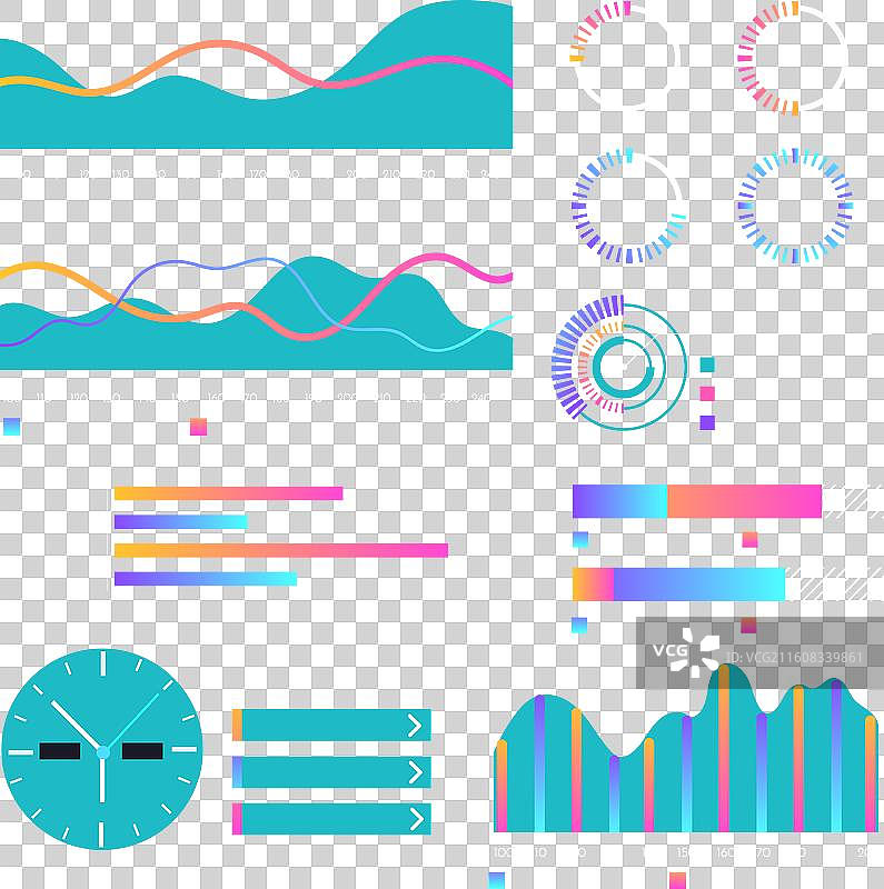 仪表盘信息图元素集合图片素材