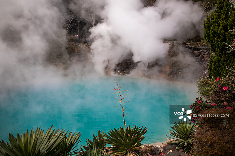 日本大分县别府海地狱的风光图片素材