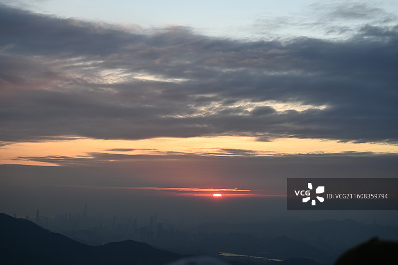 深圳梅沙尖日落黄昏时刻图片素材