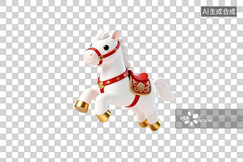 【AI数字艺术】白色骏马装饰摆件造型精致图片素材