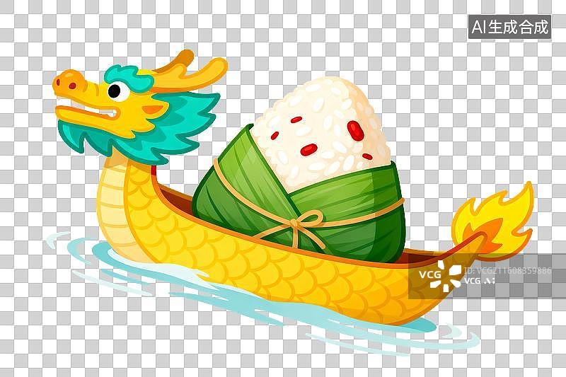 【AI数字艺术】龙舟载粽水上行图片素材