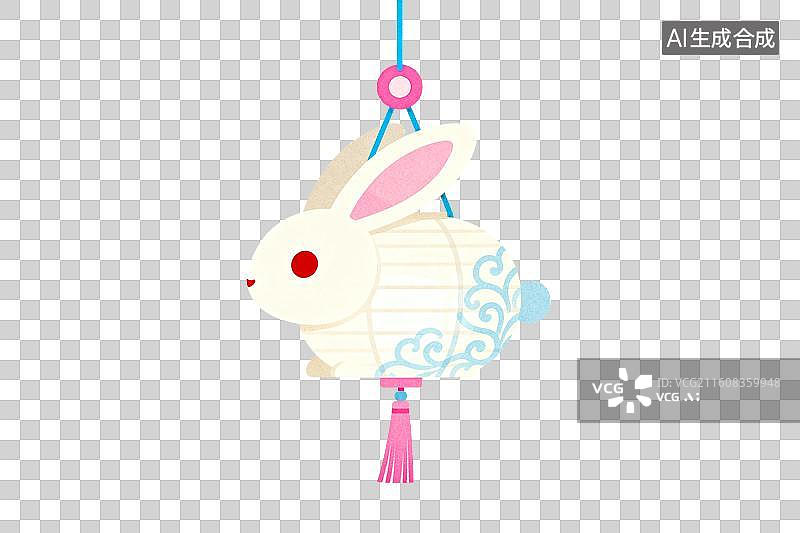 【AI数字艺术】兔子造型灯笼悬挂装饰图片素材