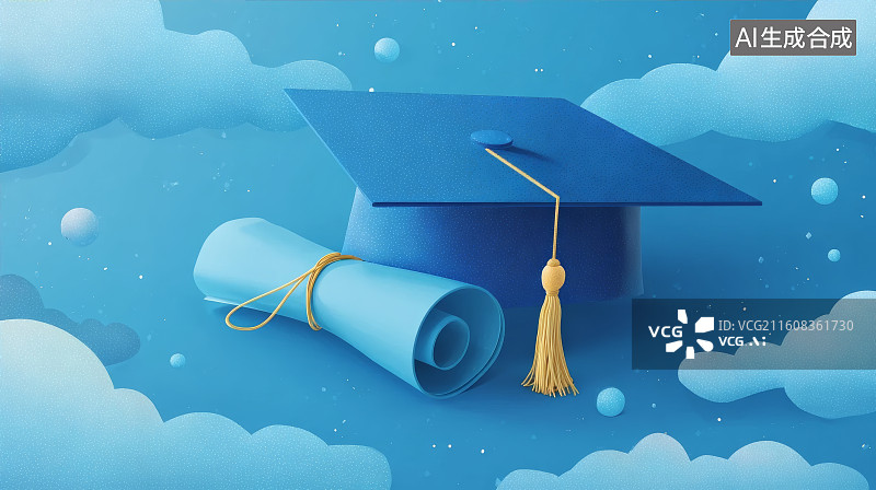 【AI数字艺术】大学生毕业典礼，学位服，学位帽，就业，毕业图片素材