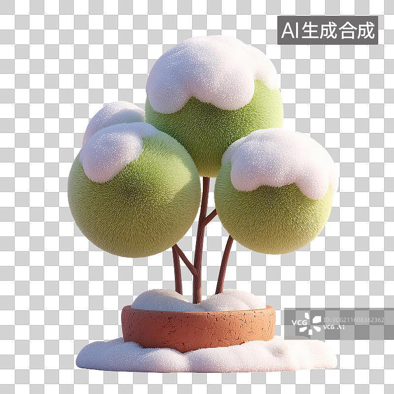 【AI数字艺术】可爱小雪树图片素材