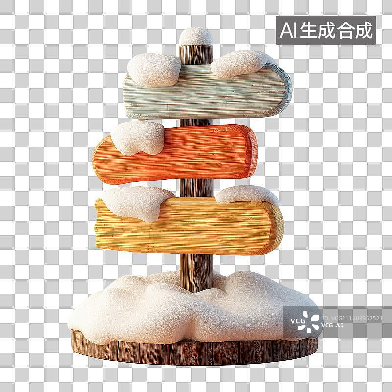 【AI数字艺术】卡通森林路牌图片素材