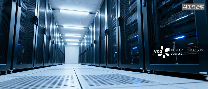 【AI数字艺术】数据中心服务器机房图片素材